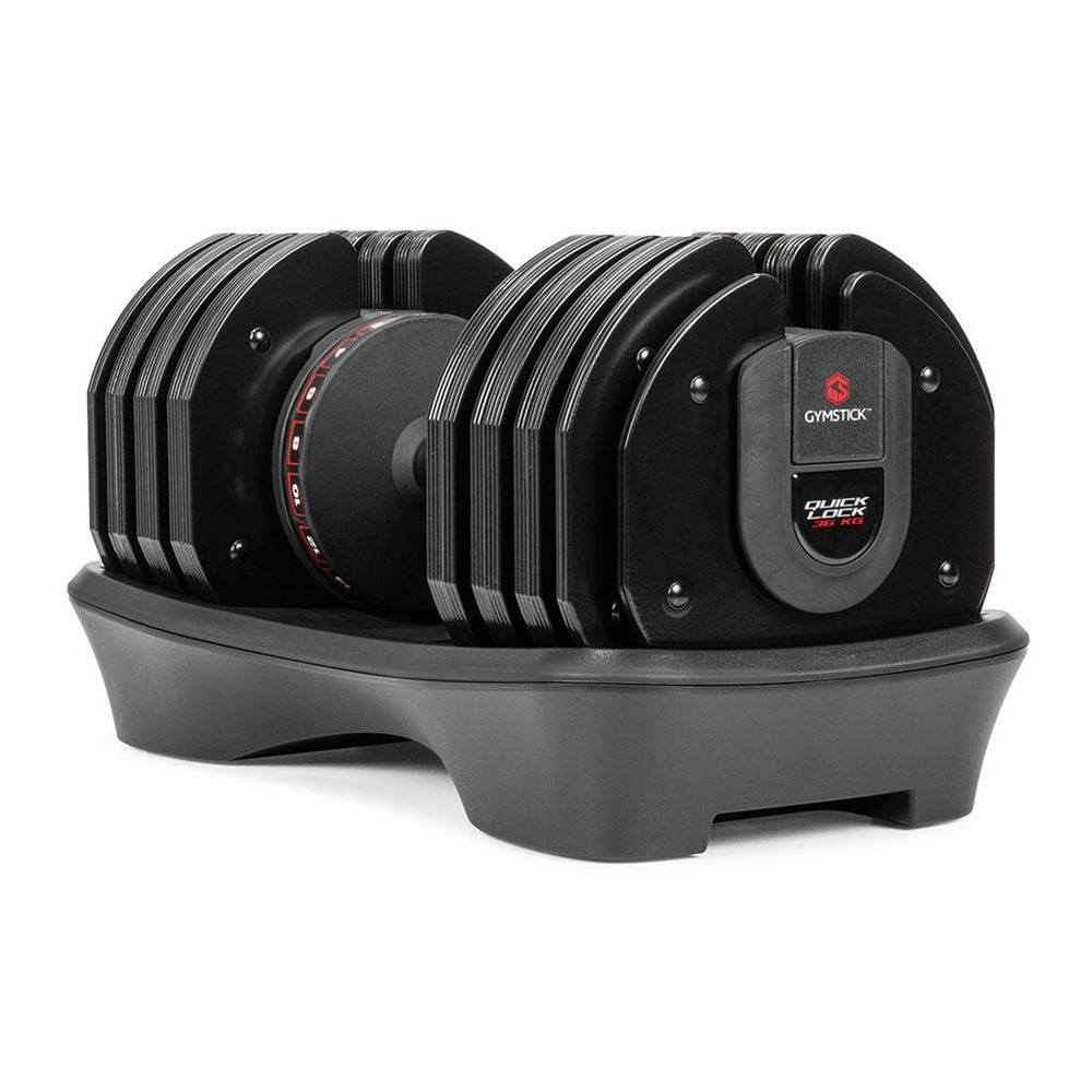 Gymstick Quick-Lock Dumbbell 36 kg, Justerbara hantlar