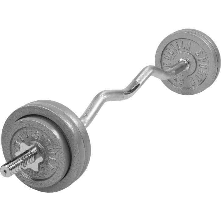 Gorilla Sports Curlstång IRON - 35kg, Skivstångsset järn Gorilla Sports Curlstång IRON - 35kg, Skivstångsset järn
