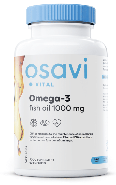 Osavi - Omega-3 Fiskolja Molekylärdestillerad, 1000 mg - 60 mjukkapslar