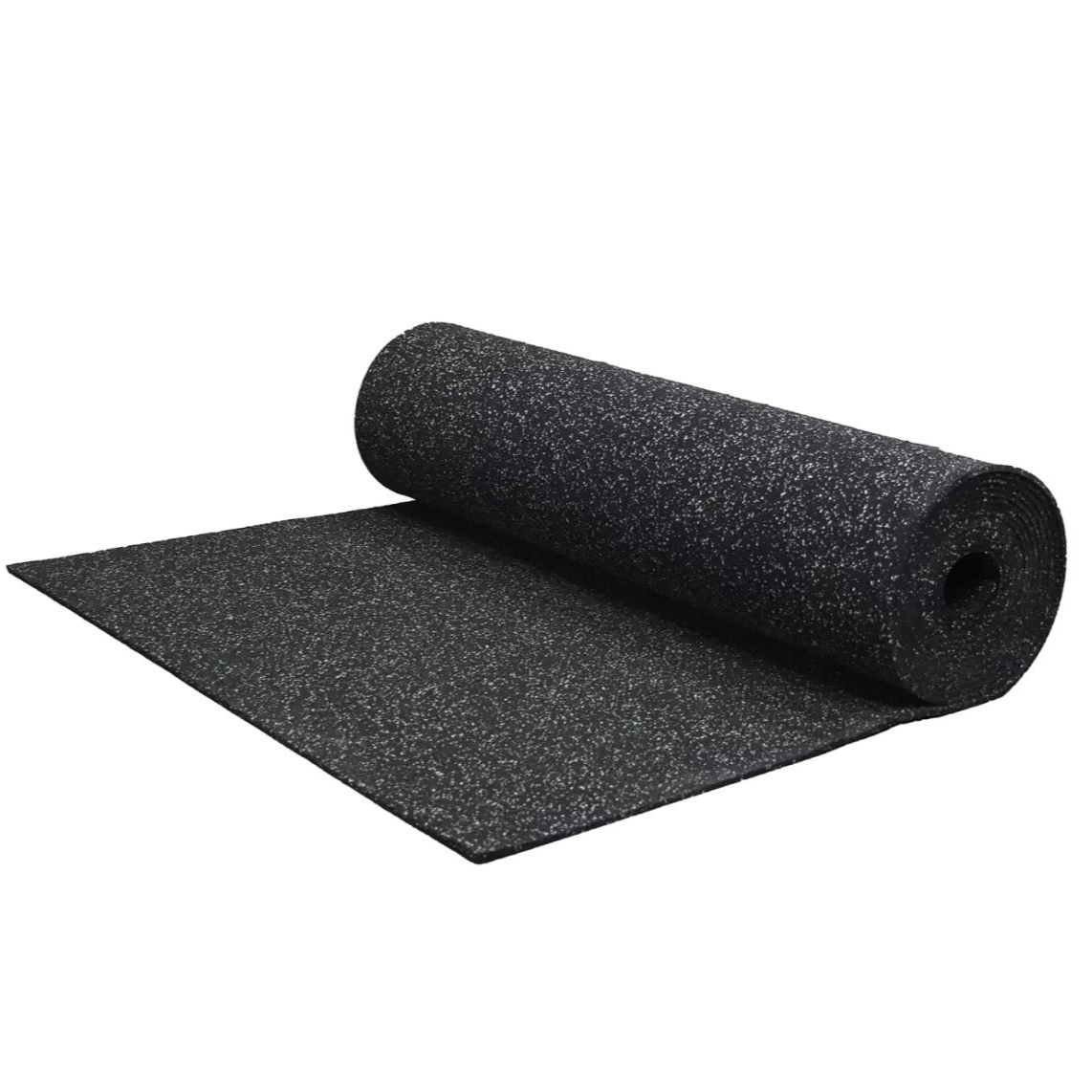 Gymgolv - 8mm Gymmatta på rulle 12,2kvm (10x1,22m) gummi svart/grå