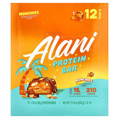 Alani Nu, Proteinbar, Munchies, 12 barer, 50 g styck