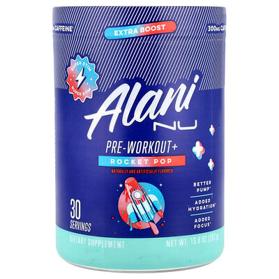 Alani Nu, Pre-Workout+, Rocket Pop, 392 g