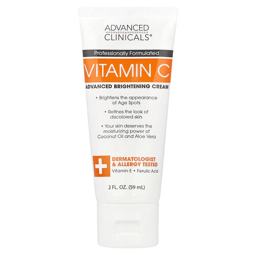 Advanced Clinicals, C-vitamin, avancerad uppljusande kräm, 59 ml