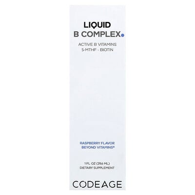Codeage, Flytande B-komplex, hallon, 29,6 ml