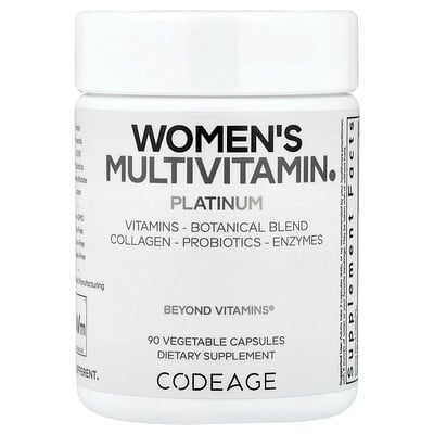 Codeage, Multivitamin för kvinnor, platina, 90 vegetabiliska kapslar