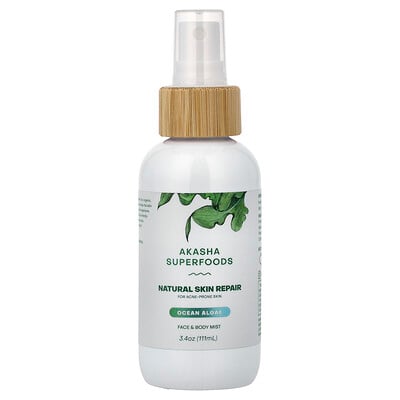 Akasha Superfoods, Naturlig hudreparationsmist, för aknebenägen hud, havsalger, 111 ml