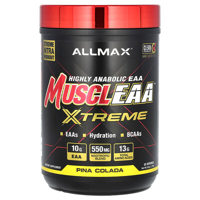 ALLMAX, MUSCLEAA™ Xtreme, Piña Colada, 532 g