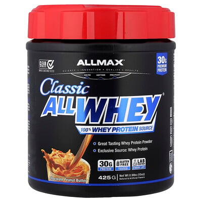 ALLMAX, CLASSIC ALLWHEY®, 100 % vassleproteinkälla, choklad-jordnötssmör, 425 g