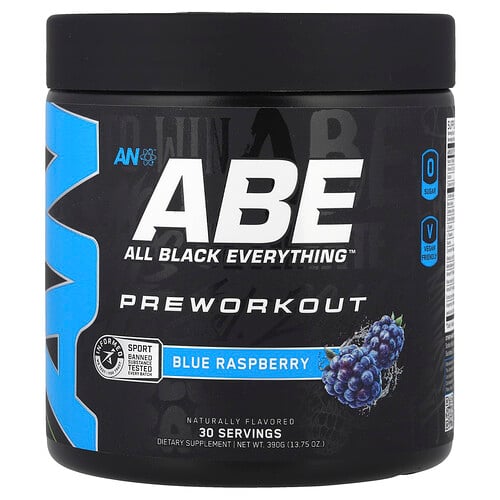 ABE, Preworkout, Blå hallon, 390 g