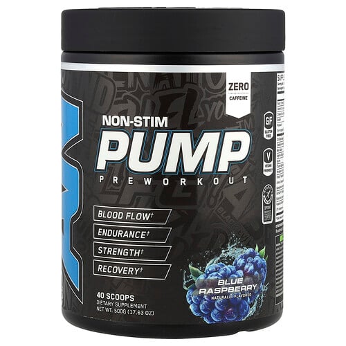 ABE, Non-Stim Pump Pre Workout, blå hallon, 17.63 oz (500 g) ABE, Non-Stim Pump Pre Workout, blå hallon, 17.63 oz (500 g)