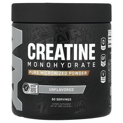 ABE, Kreatinmonohydrat, rent mikroniserat pulver, utan smaksättning, 300 g (10.58 oz)
