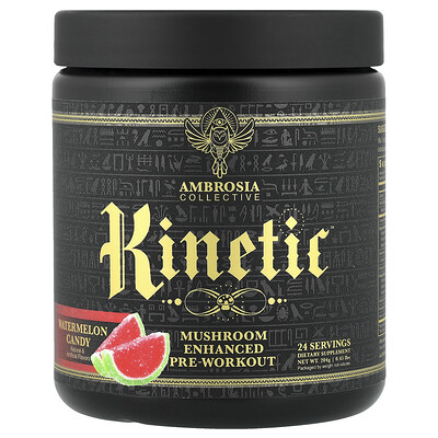 Ambrosia Collective, Kinetic™, svampförstärkt pre-workout, vattenmelongodis, 204 g