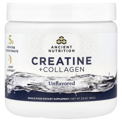 Ancient Nutrition, Kreatin + Kollagen, Osmaksatt, 165 g