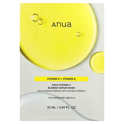 Anua, C-vitamin Blemish Serum Skönhetsmask, 1 ark, 25 ml