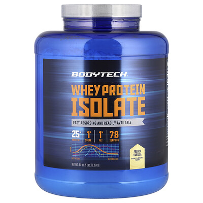 BodyTech, Vassleproteinisolat, fransk vanilj, 2,27 kg