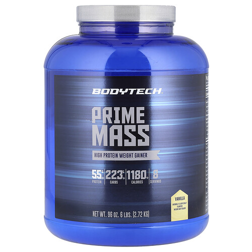 BodyTech, Prime Mass, Viktökare med hög proteinhalt, Vanilj, 2,72 kg BodyTech, Prime Mass, Viktökare med hög proteinhalt, Vanilj, 2,72 kg