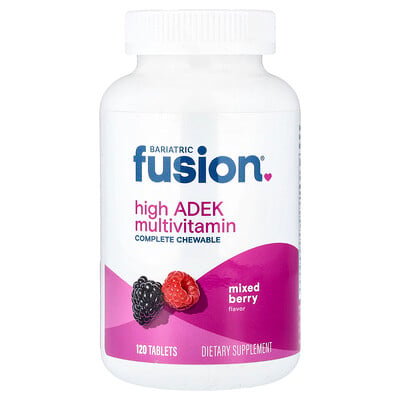 Bariatric Fusion, Hög ADEK multivitamin, blandade bär, 120 tabletter