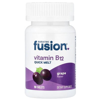 Bariatric Fusion, Vitamin B12, Snabbsmältande, Druva, 90 Tabletter