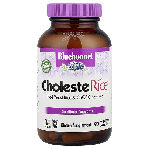 Bluebonnet Nutrition, CholesteRice®, 90 vegetabiliska kapslar