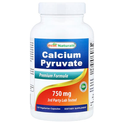 Best Naturals, Kalciumpyruvat, 750 mg, 120 vegetariska kapslar