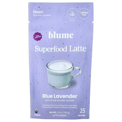 Blume, Superfood Latte, Blå Lavendel, Koffeinfri, 100 g