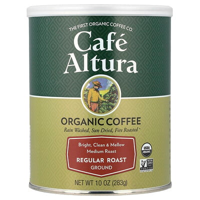 Cafe Altura, Ekologiskt kaffe, malet, normalrostat, 283 g