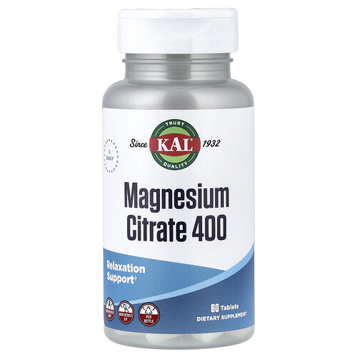 KAL, Magnesiumcitrat 400, 60 tabletter (200 mg per tablett) KAL, Magnesiumcitrat 400, 60 tabletter (200 mg per tablett)