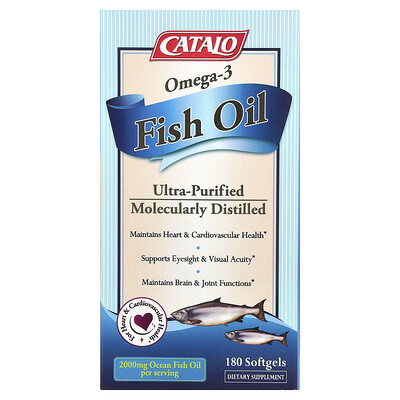 CATALO, Omega-3 fiskolja, 180 mjukgeler (1 000 mg per portion)