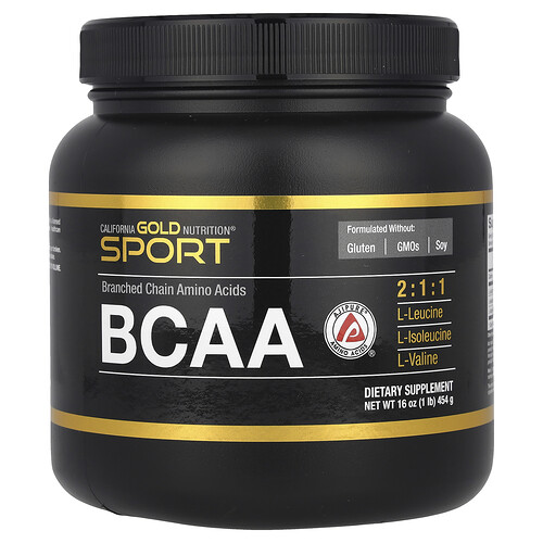 California Gold Nutrition, Sport, BCAA-pulver, AjiPure®, grenade aminosyror med L-leucin, L-isoleucin och L-valin, 1 lb (454 g) California Gold Nutrition, Sport, BCAA-pulver, AjiPure®, grenade aminosyror med L-leucin, L-isoleucin och L-valin, 1 lb (454 g)