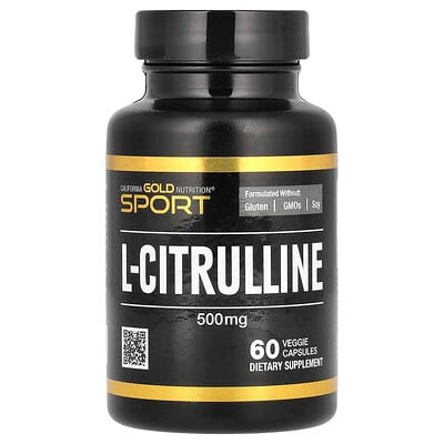 California Gold Nutrition, Sport, L-citrullin, Kyowa Hakko, 500 mg, 60 vegetariska kapslar