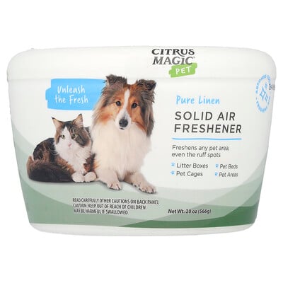 Citrus Magic, Pet, Solid Luftfräschare, Rent Linne, 20 oz (566 g)