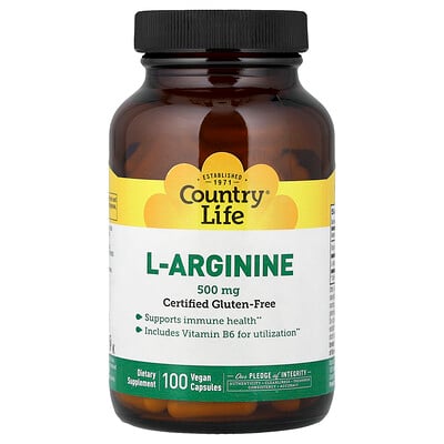 Country Life, L-Arginin, 100 veganska kapslar