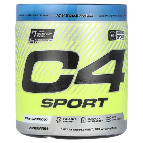 C4 / Cellucor, C4 Sport, Pre-Workout, Icy Blue Razz, 244 g