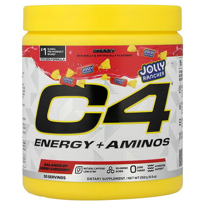 C4 / Cellucor, C4® Energy + Aminos, Jolly Rancher Cherry, 252 g (8,9 oz)