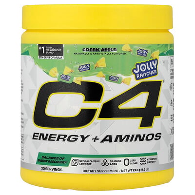 C4 / Cellucor, C4® Energy + aminosyrer, Jolly Rancher Green Apple, 243 g (8,6 oz)