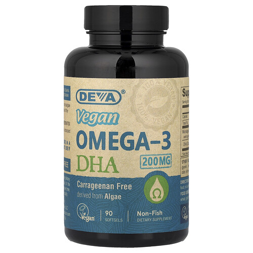 Deva, Vegansk Omega-3 DHA, 90 mjukgel