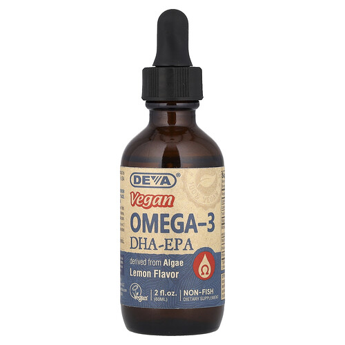 Deva, Vegansk Omega-3 DHA-EPA, Citron, 60 ml