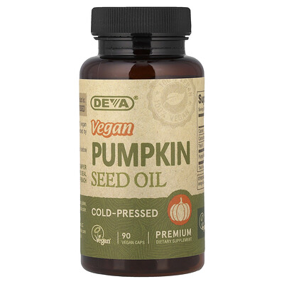 Deva, Vegansk pumpafröolja, 90 veganska kapslar (500 mg per kapsel)