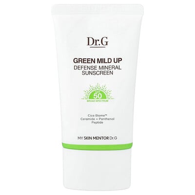 Dr. G, Green Mild Up, Defensive Mineral Solskyddsmedel, SPF50, 50 ml