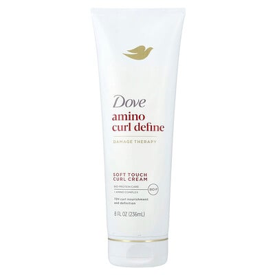 Dove, Amino Curl Define, mjuk lockkräm, för lockigt och krullande hår, 236 ml