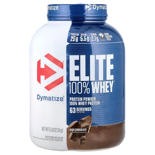Dymatize, Elite 100% Whey® proteinpulver, rik choklad, 2,3 kg