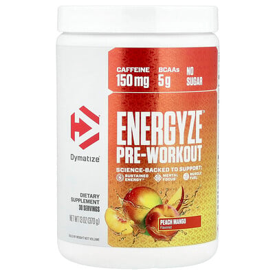 Dymatize, Energyze™ Pre-Workout, Persika Mango, 13 oz (370 g)