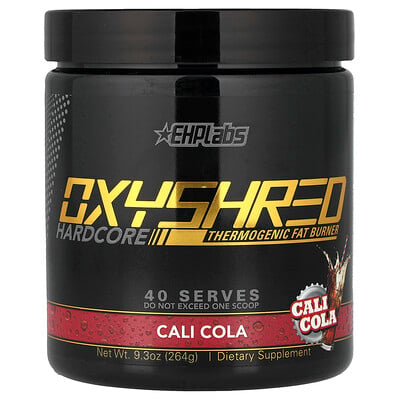 EHPlabs, OxyShred Hardcore, termogen fettförbrännare, Cali Cola, 264 g
