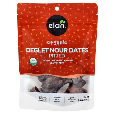 Elan, Ekologiska Deglet Nour-dadlar, urkärnade, 185 g