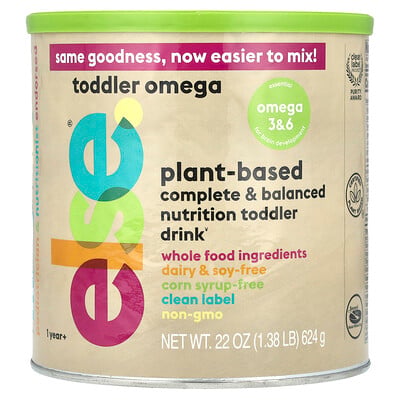 Else, Omega för småbarn, växtbaserad komplett och balanserad näring, 1 år+, 22 oz (624 g)