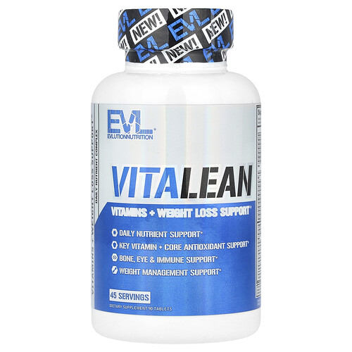 EVLution Nutrition, VitaLean, Vitaminer + Viktminskningsstöd, 90 Tabletter