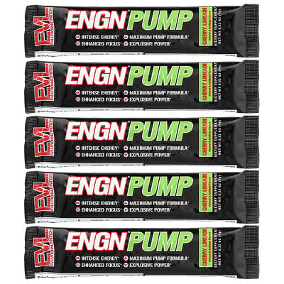 EVLution Nutrition, ENGN® Pump, körsbärslime, 5 paket, 9 g styck