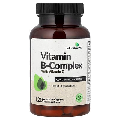 Futurebiotics, Vitamin B-komplex med vitamin C, 120 vegetariska kapslar
