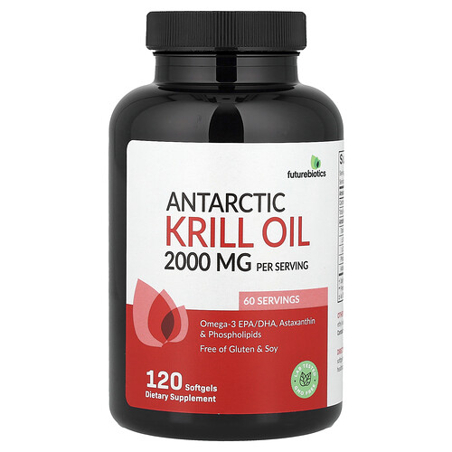 Futurebiotics, Antarktisk krillolja, 120 mjukgelkapslar Futurebiotics, Antarktisk krillolja, 120 mjukgelkapslar