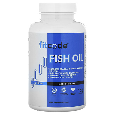 fitcode, Fiskolja, 120 mjukgelkapslar (1 000 mg per mjukgel)